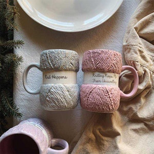Knitting / Crochet Wool Textured Funny Mugs zdjęcie 8