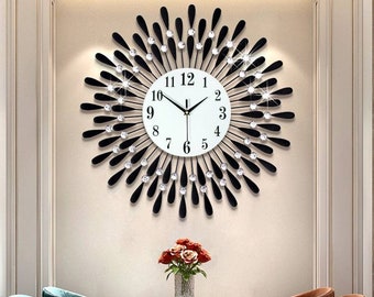 Crystal Sun Wall Clock / Sunburst Wall Clock