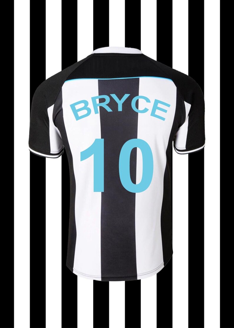 Newcastle Shirt Custom Digital Art, Personalised Football Fan Print, Editable Soccer Fan Gift, High-Res Digital Download for Framing