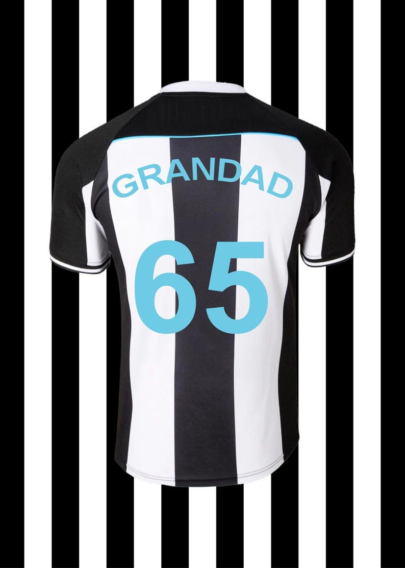 Newcastle Shirt Custom Digital Art, Personalised Football Fan Print, Editable Soccer Fan Gift, High-Res Digital Download for Framing