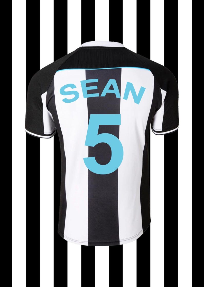 Newcastle Shirt Custom Digital Art, Personalised Football Fan Print, Editable Soccer Fan Gift, High-Res Digital Download for Framing