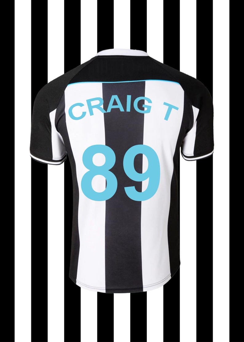 Newcastle Shirt Custom Digital Art, Personalised Football Fan Print, Editable Soccer Fan Gift, High-Res Digital Download for Framing