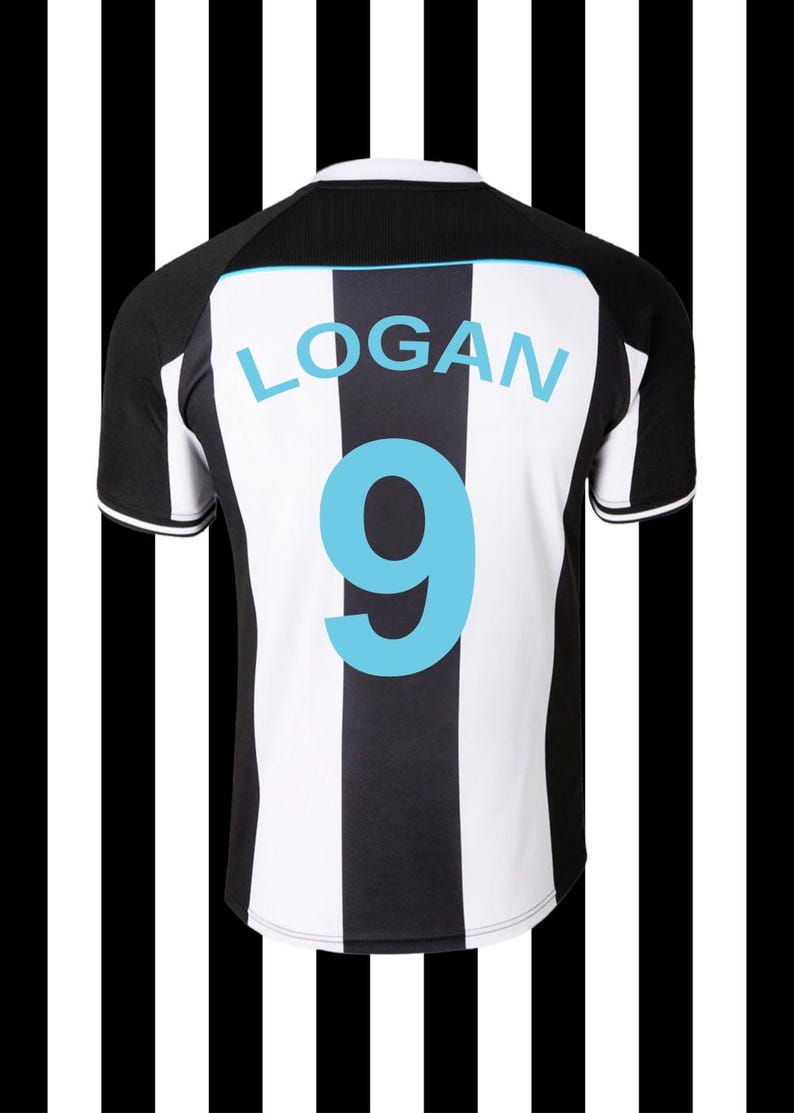 Newcastle Shirt Custom Digital Art, Personalised Football Fan Print, Editable Soccer Fan Gift, High-Res Digital Download for Framing