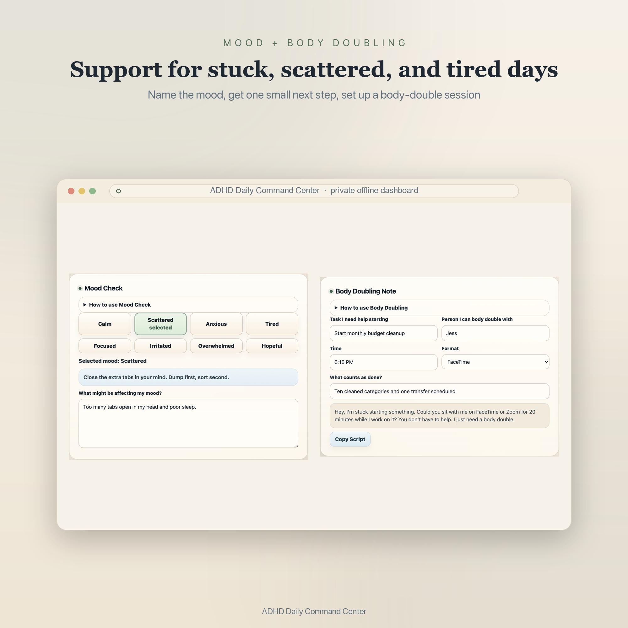 ADHD Daily Planner App | Interactive Digital Command Center | Brain ...