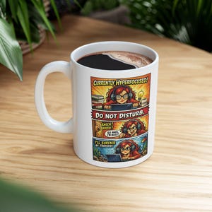 Funny Comic Panel Witch Tech Diva | Halloween Magic Coffee Cup