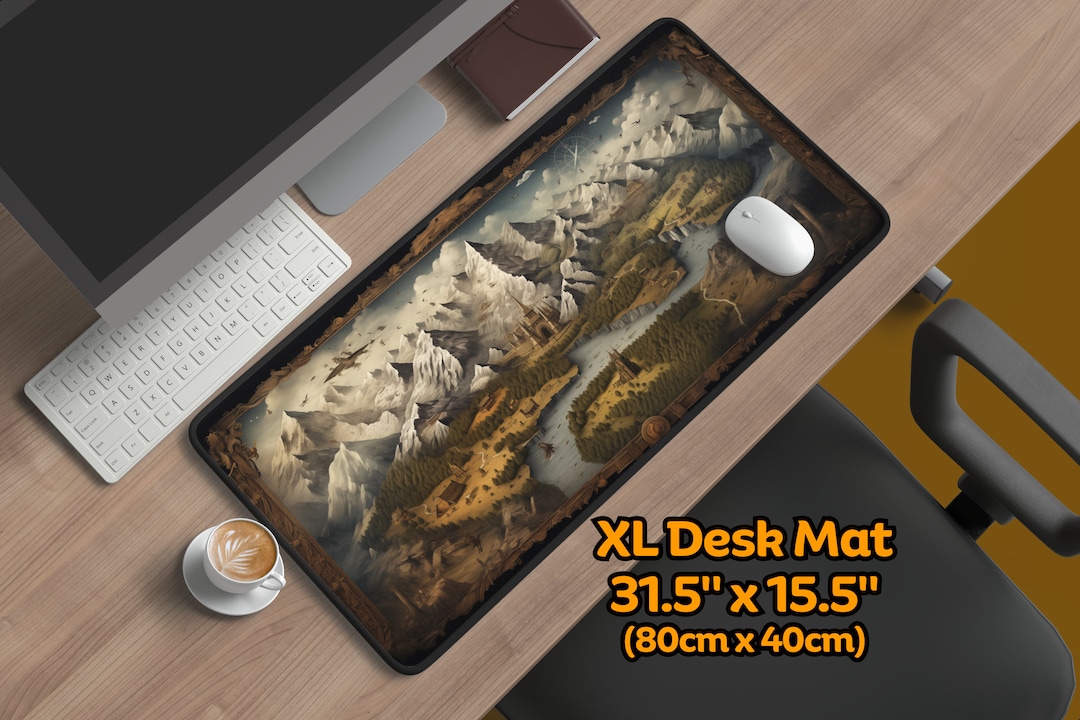 10 Fantasy Land Treasure Maps Desk Mat 31.5