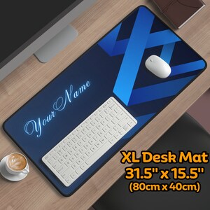 Personalized Geometric Minimalist Desk Mat, Artistic Stylish Edgy Mouse Pad, Large Smooth Work Desk Decor, Abstract Sharp Customizable Gift