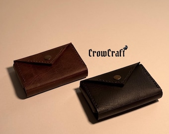 Estuches personalizados para tarjetas de visita de piel de grano completo / Diseño de corte especial
