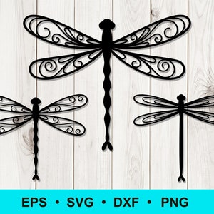 Dragonfly svg, dxf, png, eps files. Dragonfly clip art. Cutting file. Silhouette cricut files. Commercial use, digital vector clipart.