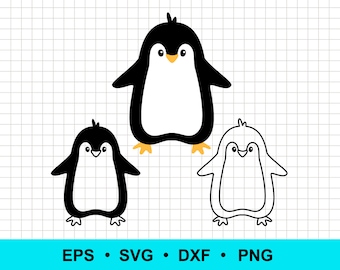 Pinguin SVG-Dateien | Silhouette, Umriss, Laser Cut (Instant Download)
