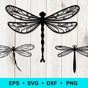 Dragonfly svg, dxf, png, eps files. Dragonfly clip art. Cutting file. Silhouette cricut files. Commercial use, digital vector clipart.