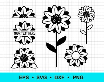 Sonnenblume SVG-Schnitt-Dateien: Florale Vektor Clipart (kommerzielle Nutzung)