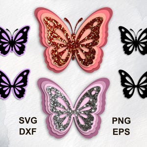 Layered Butterfly SVG Files: Laser Cut Silhouette Outline (Digital Download)