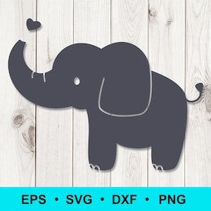 Baby elephant SVG, PNG, DXF, eps files for Cricut, Silhouette. Cutting files. Elephant clipart. Commercial use, digital vector clipart.