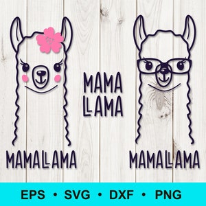 Lama SVG, PNG, DXF, eps. Clipart de lama. Citation de maman lama. Fichiers de coupe Lama pour Cricut, Silhouette. Utilisation commerciale, clipart vectoriel numérique.