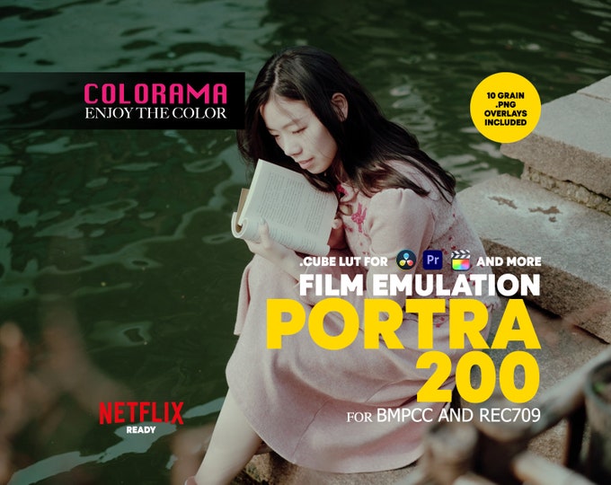 PORTRA 200 Film Emulation LUT for BMPCC and Rec709 Professional Color Grading .cube Lut Vintage Cinematic Colors - DaVinci Resolve and more