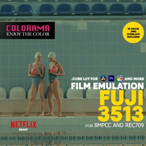 FUJI 3513 Film Emulation LUT for BMPCC and Rec709 Professional Color Grading .cube Lut - Vintage Cinematic Colors - DaVinci Resolve and more