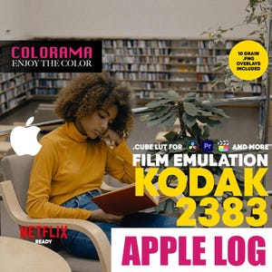 KODAK 2383 Film Emulation LUT for iPhone Apple Log Professional Color Grading .cube Lut - Cinematic Colors - DaVinci Resolve and more