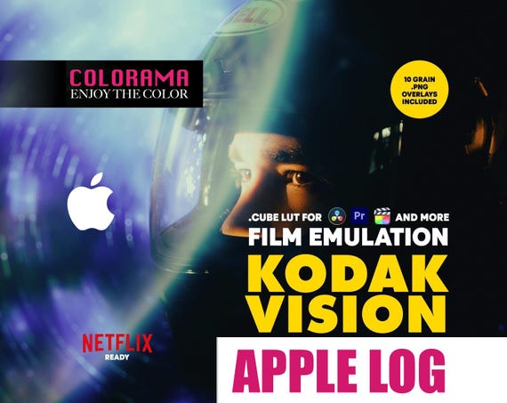 KODAK VISION200T Film Emulation LUT for iPhone Apple Log Professional Color Grading .cube Lut - Cinematic Colors - DaVinci Resolve and more