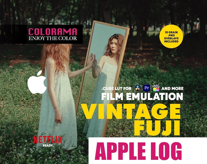 VINTAGE FUJI Film Emulation Lut for iPhone Apple LOG Professional Color Grading .cube Lut Vintage Cinematic Colors DaVinci Resolve and more
