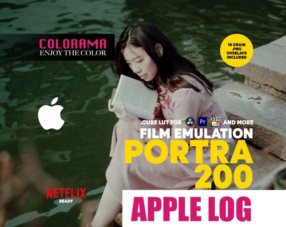 PORTRA 200 Film Emulation LUT for Apple LOG iPhone Professional Color Grading .cube Lut Vintage Cinematic Colors - DaVinci Resolve and more