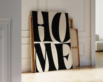 Cartel de tipografía casera negro, decoración de dopamina, arte de pared maximalista, decoración de dormitorio universitario indie preppy, arte de pared femenino de moda, cita retro