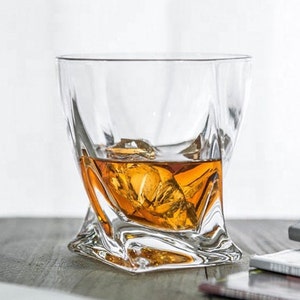 Engraved Twist Whiskey Glass, Gifts for Whiskey Lovers, Old Fashioned Bourbon Glass 11 oz image 3