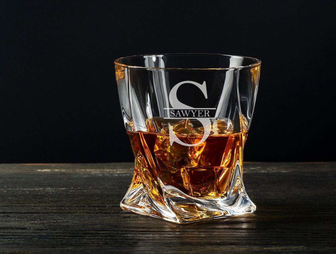 Engraved Twist Whiskey Glass, Gifts for Whiskey Lovers, Old Fashioned Bourbon Glass 11 Oz - Etsy