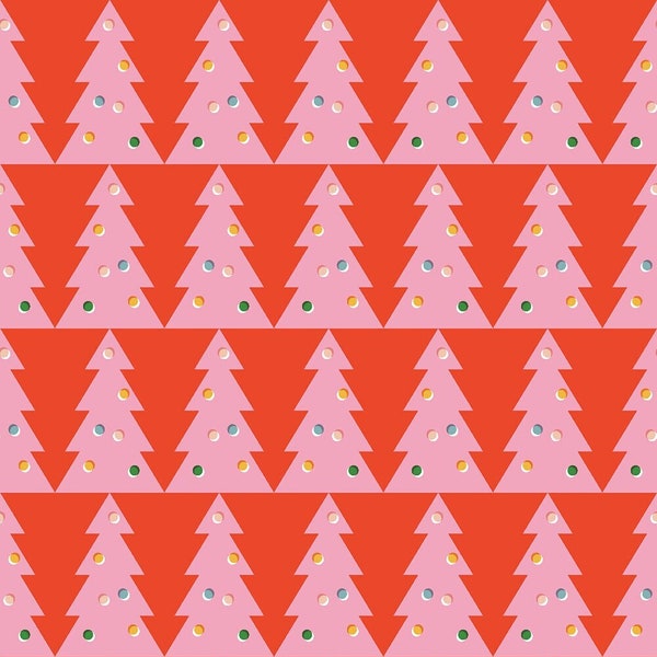 CHRISTMAS Tree Tessellated Geometric Digital SEAMLESS Repeat PATTERN for Commercial or Personal Use ~ Ornaments Polka Dots