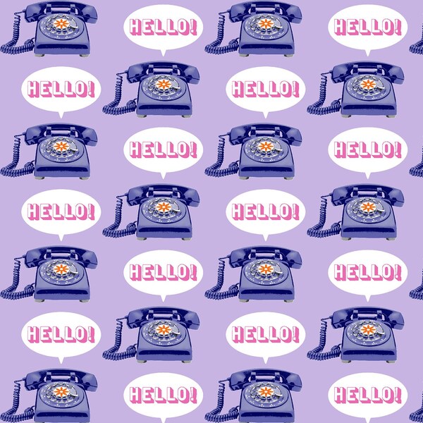 VINTAGE Rotary TELEPHONES Retro Digital SEAMLESS Repeat Pattern for Commercial or Personal Use