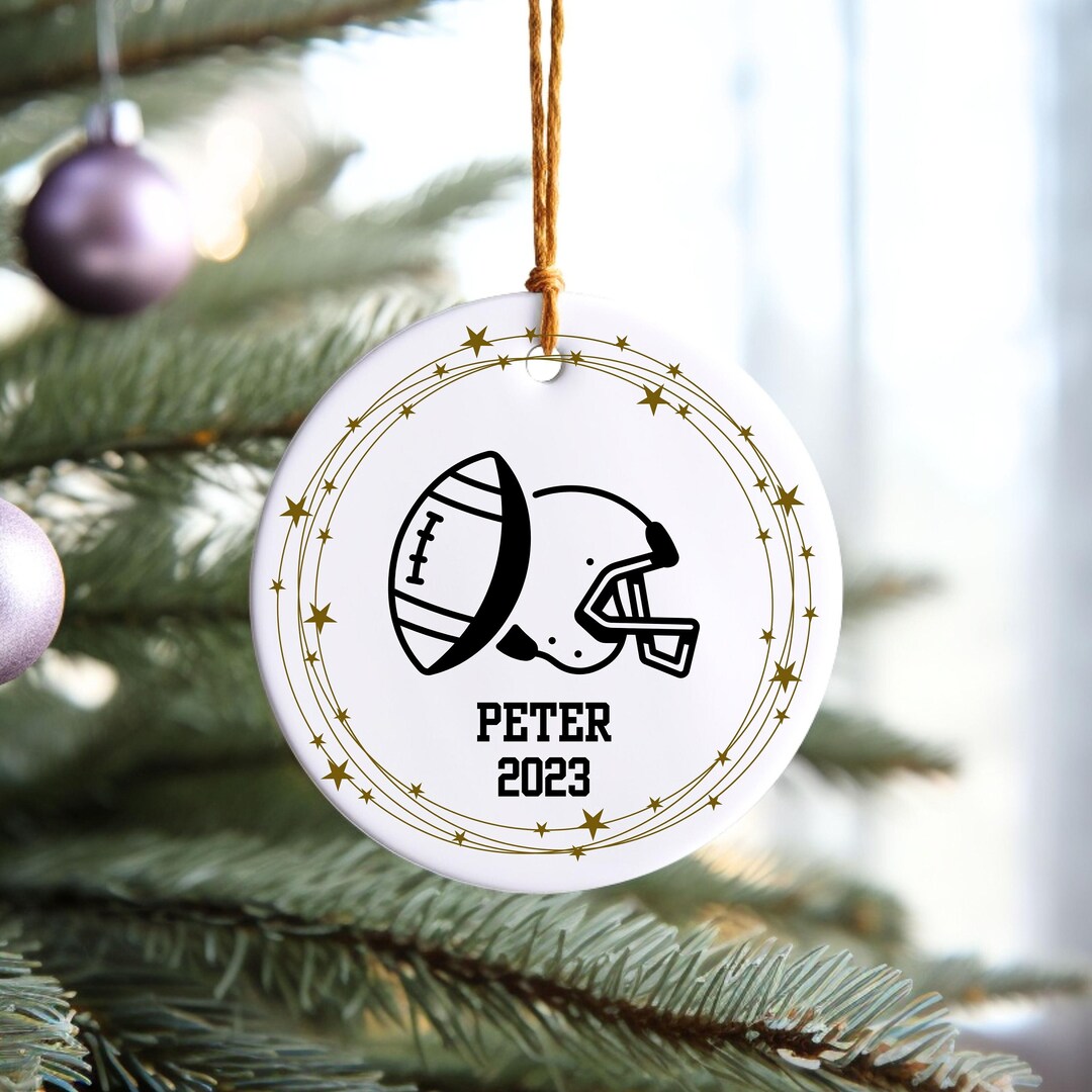 Personalized Football Ornament Football Christmas Ornament Etsy