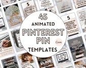 45 Animated Pinterest Templates for Canva - Peach Pinterest Pin Templates - Canva Pinterest Pin Template