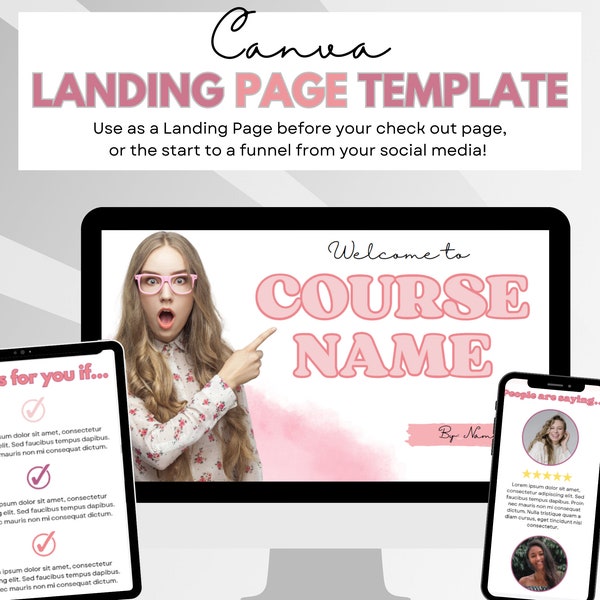 Landing Page Template for Canva - Canva Website Template - Sales Page Template - Course Sales Page