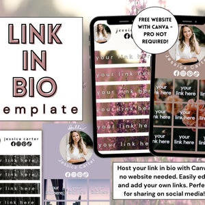 Link in Bio Template for Canva, Landing Page Template, Website Template, Business Website Template