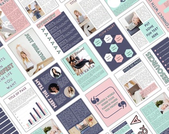 Ebook Template Canva - Bearbeitbares Workbook Template für Coaches, Blogger, Entrepreneurs, Kursersteller Ebook