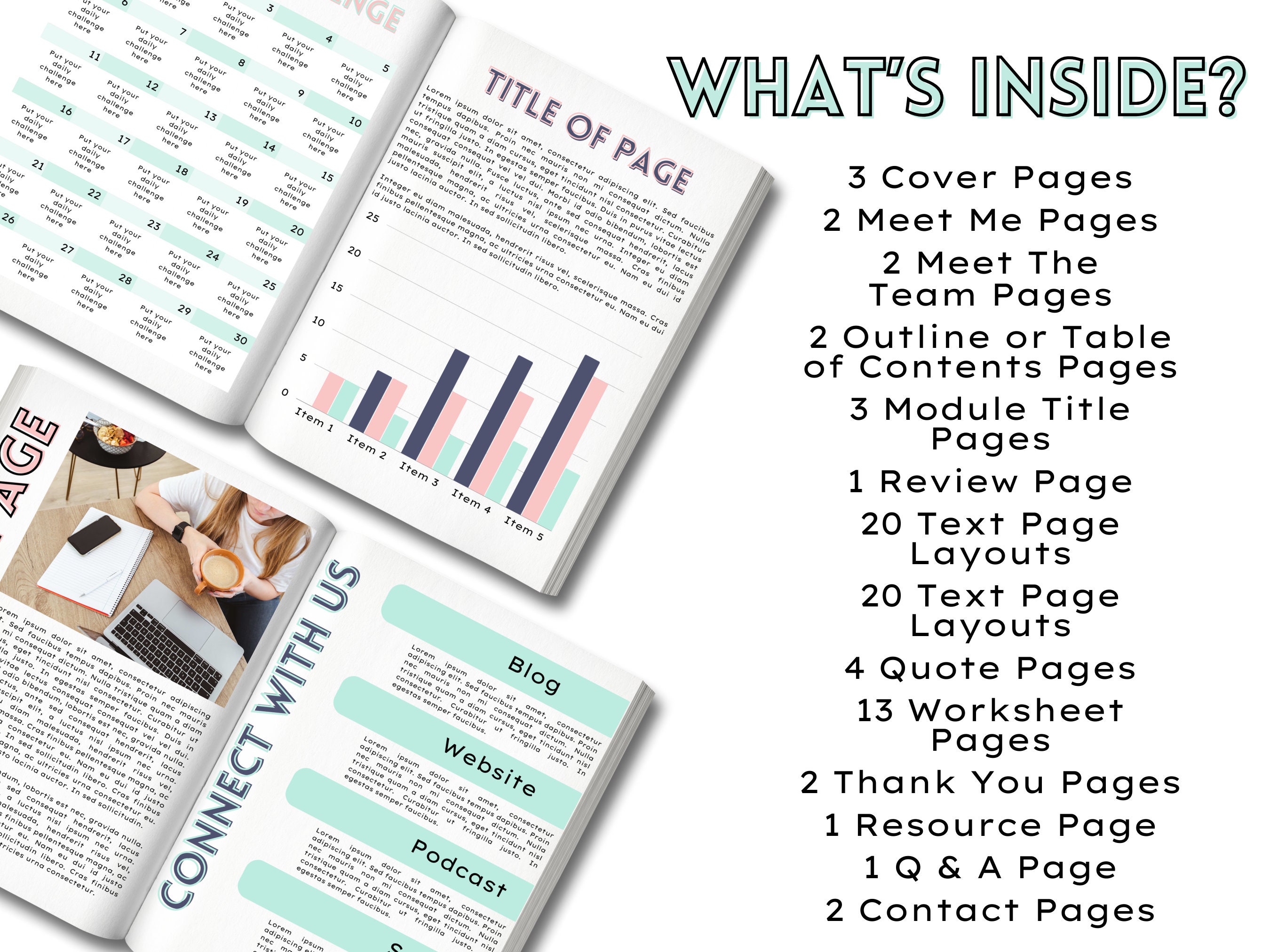 Ebook Template Canva Editable Workbook Template for Coaches - Etsy