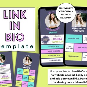 Link in Bio Template for Canva, Landing Page Template, Website Template, Business Website Template