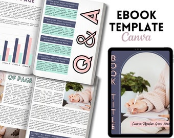 Ebook Template Canva - Bearbeitbares Workbook Template für Coaches, Blogger, Entrepreneurs, Kursersteller Ebook