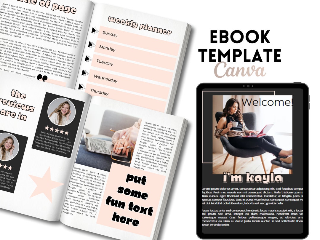 Ebook Template Canva - Editable Workbook Template for Coaches, Bloggers ...