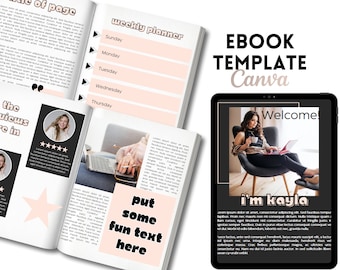 Ebook Template Canva - Bearbeitbares Workbook Template für Coaches, Blogger, Entrepreneurs, Kursersteller Ebook