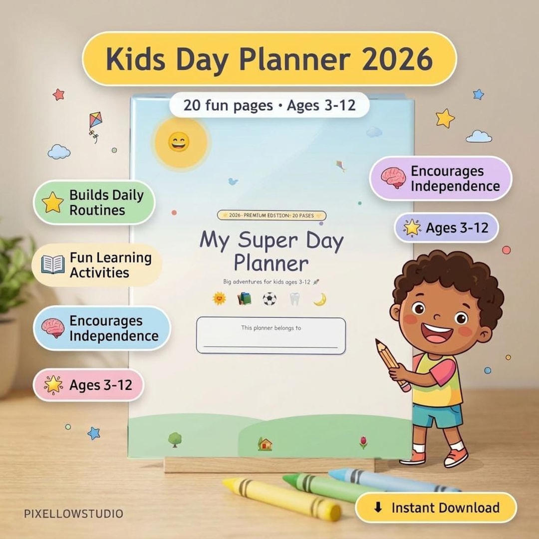 Kids Daily Planner 2026, Routine Chart, Habit Tracker, Kids Aactivities ...