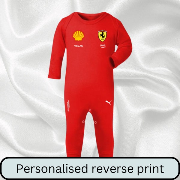 F1 Baby Rompersuit Ferrari F1 Baby  Grand Prix Racing Baby Clothes