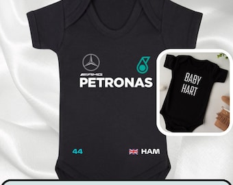 Personalised F1 Baby Bodysuit Formula One Baby Clothes