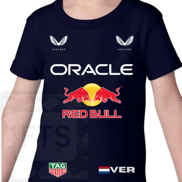 Children's Personalised Formula 1 Red Bull Children's Tee shirt F1 Ferrari toddler tee shirt Grand Prix Racing Children's T