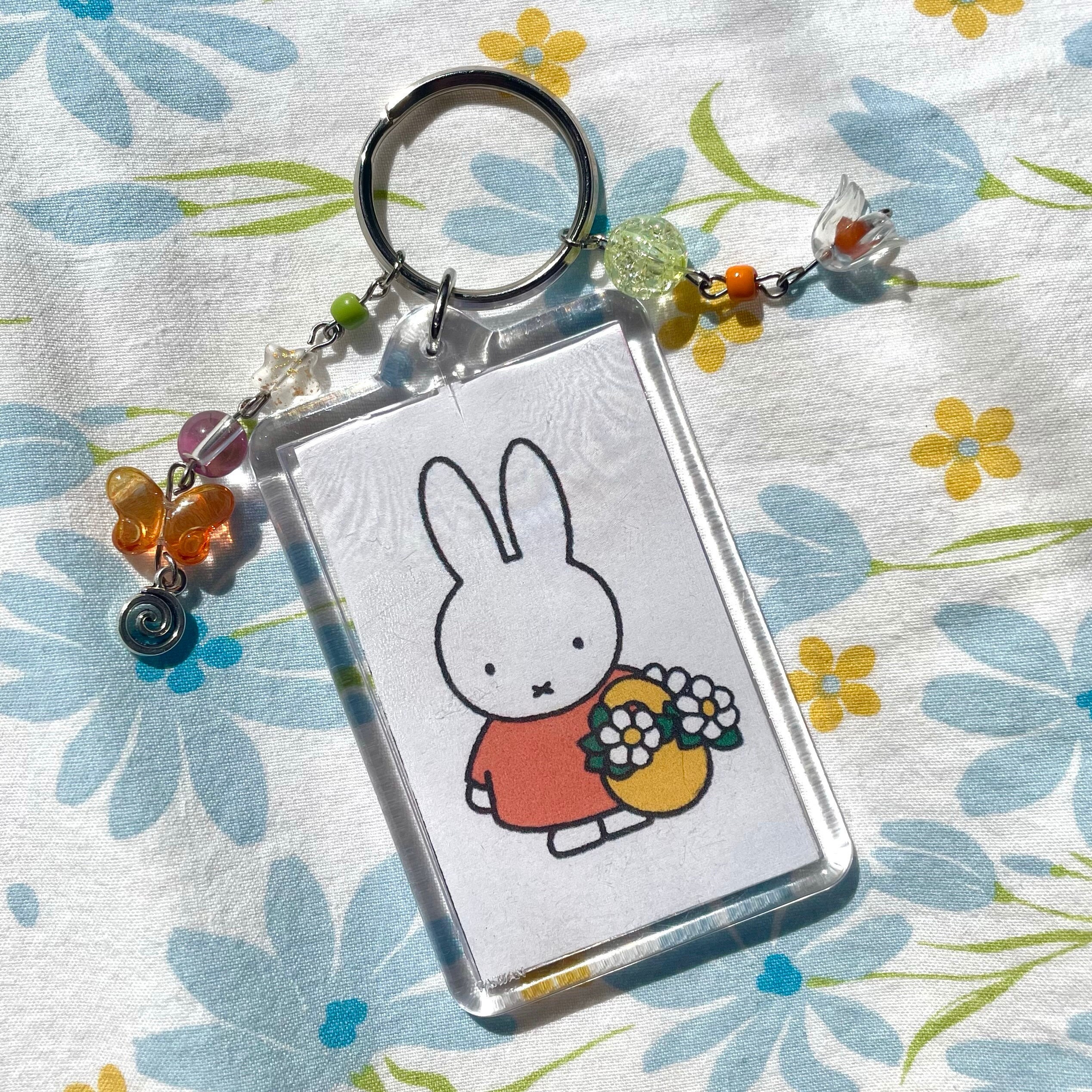 Kawaii Miffy Cartoon Anime Keychain Cute Miffy Rabbit Key Backpack