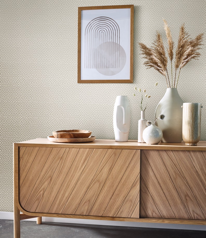 Buy Diamond Braided Faux Raffia Wallpaper Rope Basketweave Grasscloth 3D Textured Geometric