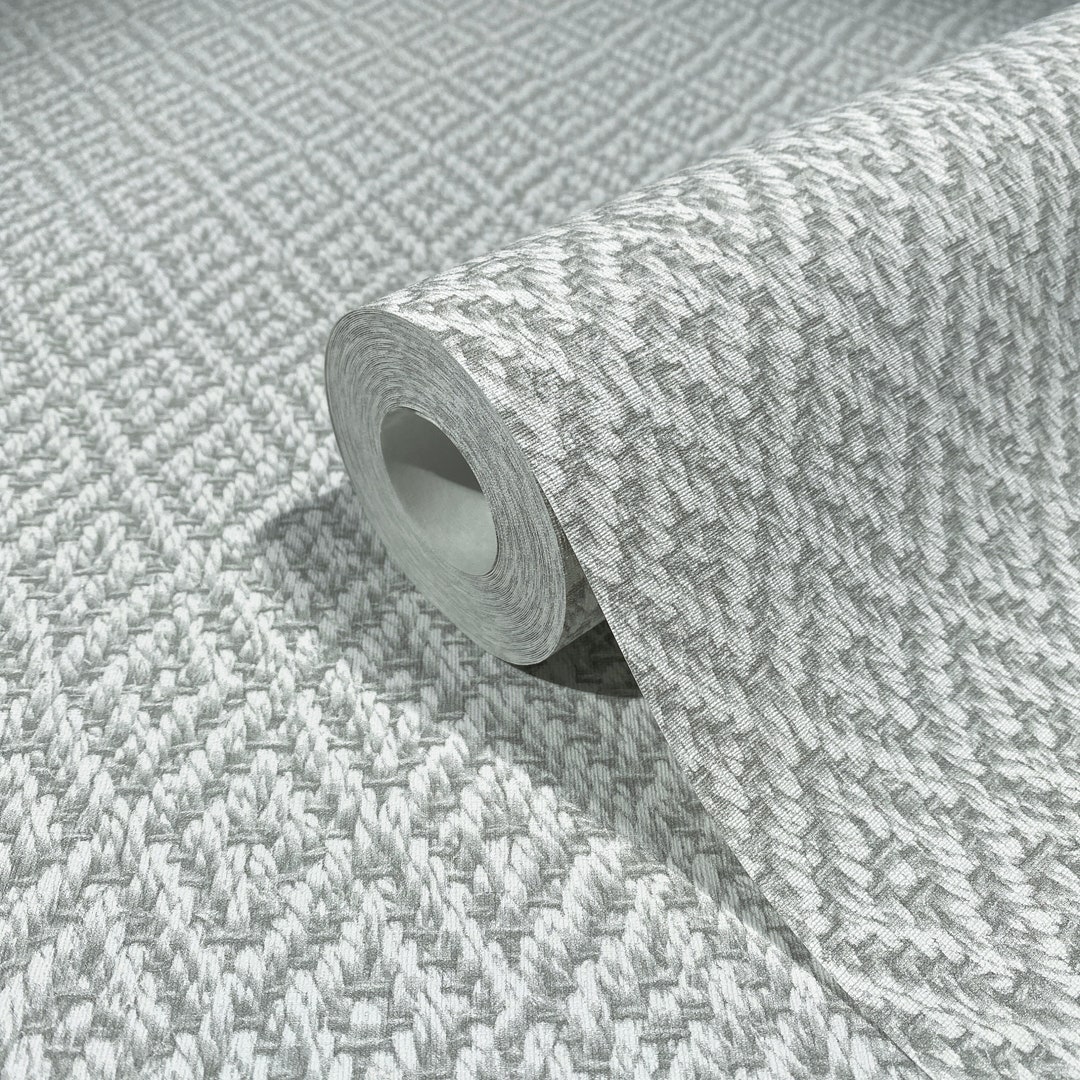 Diamond Braided Faux Raffia Wallpaper Rope Basketweave Grasscloth 3D ...