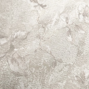 Carta da parati con scaglie floreali in rilievo color avorio metallizzato Carta da parati con texture 3D perfetta per aggiungere consistenza e design alla tua parete