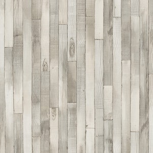 Distressed Wood Wallpaper 3D Realistic Reclaimed Barnwood Textured Soft Vinyl Wallcovering - Soft Gray