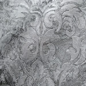 Silver Gray Embossed Damask Wallpaper 3D Textured Wallcovering Perfect for Victorian Home